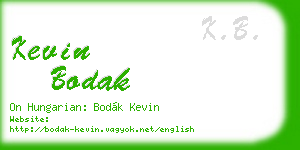kevin bodak business card